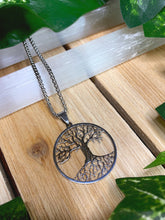 Load image into Gallery viewer, TREE of LIFE Silver Necklace | Silver Tree Pendant, Tree Jewelry, Spiritual Yoga Necklace | Sacred Geometry, Tree Necklace, Boho Jewelry