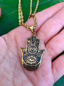 Hamsa Hand Gold Necklace #2