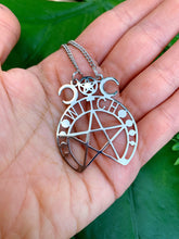 Load image into Gallery viewer, Witch &amp; Triple Moon Silver Necklace