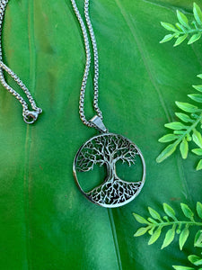 TREE of LIFE Silver Necklace | Silver Tree Pendant, Tree Jewelry, Spiritual Yoga Necklace | Sacred Geometry, Tree Necklace, Boho Jewelry