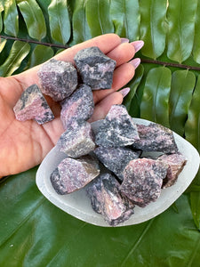 Raw RHODONITE Crystals | Rough Chunks for Crystal Healing, Reiki, Wicca, Yoga | Pink & Black Gemstones for Heart Chakra, Spiritual Love