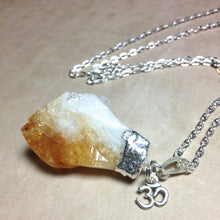Load image into Gallery viewer, Citrine Raw Crystal OM Silver Necklace