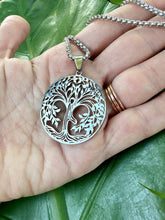 Load image into Gallery viewer, TREE of LIFE Silver Necklace | Silver Tree Pendant, Tree Jewelry, Yoga Necklace | Sacred Geometry, Tree Necklace, Boho Jewelry, Mayan Rose