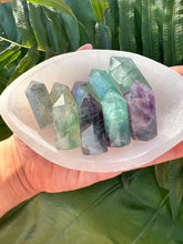 Load image into Gallery viewer, FLUORITE STANDING POINT (Grade A Natural), Tumbled Polished Gemstone for Energy Healing, Meditation Altar, Reiki, Wicca, Metaphysical