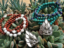 Load image into Gallery viewer, Lapis Lazuli & Turquoise Howlite Mala Beads w/ Ganesh