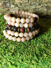 Load image into Gallery viewer, Sunstone & Red Tiger Eye 108 Bead Mala Bracelet