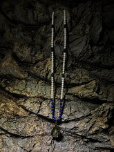 Load image into Gallery viewer, Lapis Lazuli & White Howlite 108 Mala Beads w/ Ganesh