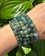 Load image into Gallery viewer, Moss Agate Bracelet - 4mm, 6mm &amp; 8mm