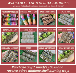 Red Floral White Sage Smudge Bundle