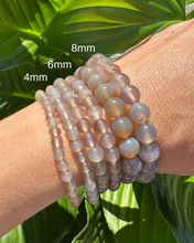 Load image into Gallery viewer, Grey Agate Bracelet - 4mm, 6mm &amp; 8mm