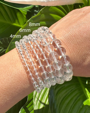 Load image into Gallery viewer, Clear Quartz Bracelet - 4mm, 6mm &amp; 8mm