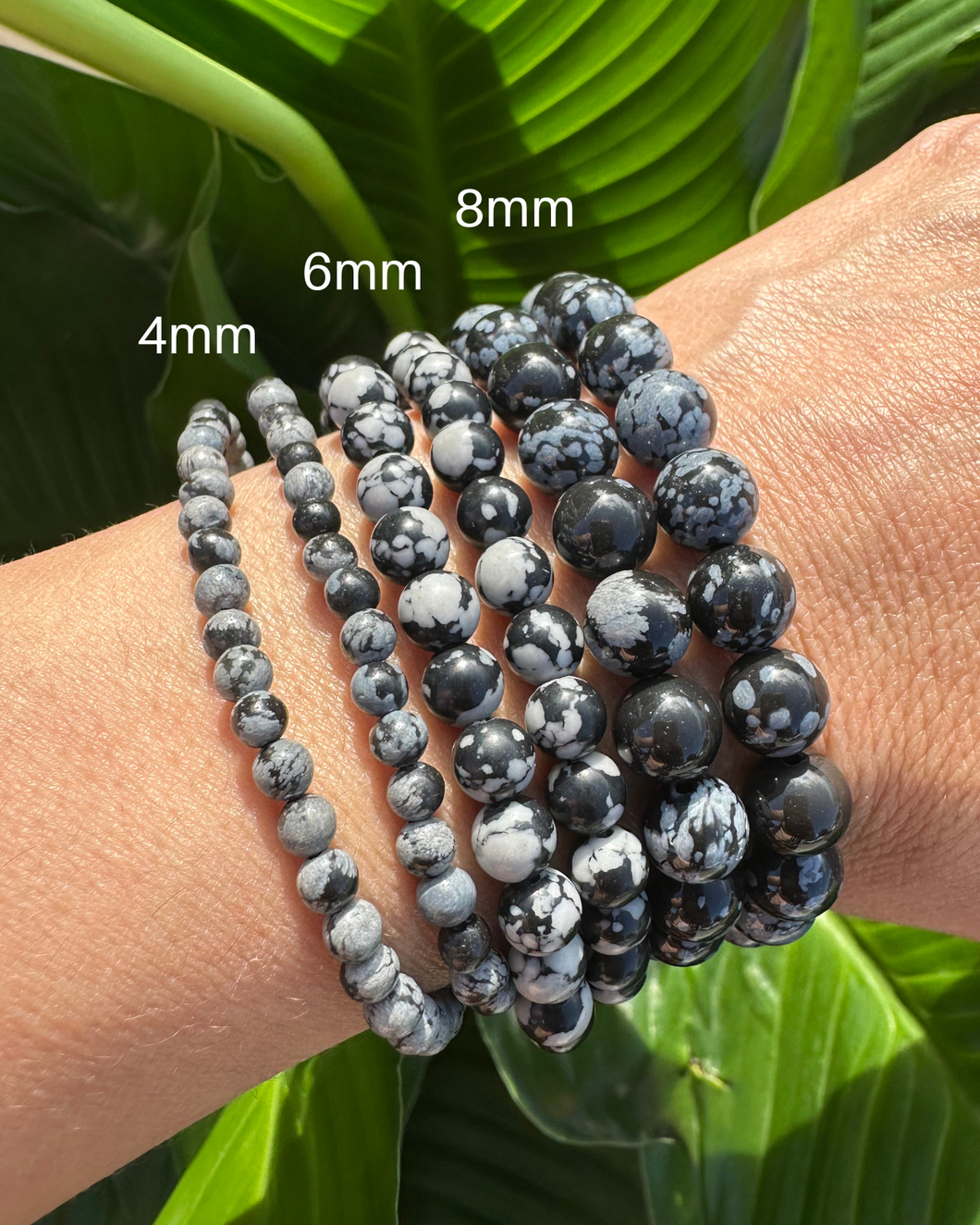 Snowflake Obsidian Bracelet - 4mm, 6mm & 8mm