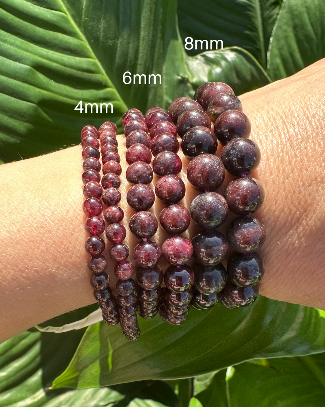 Garnet Bracelet - 4mm, 6mm & 8mm