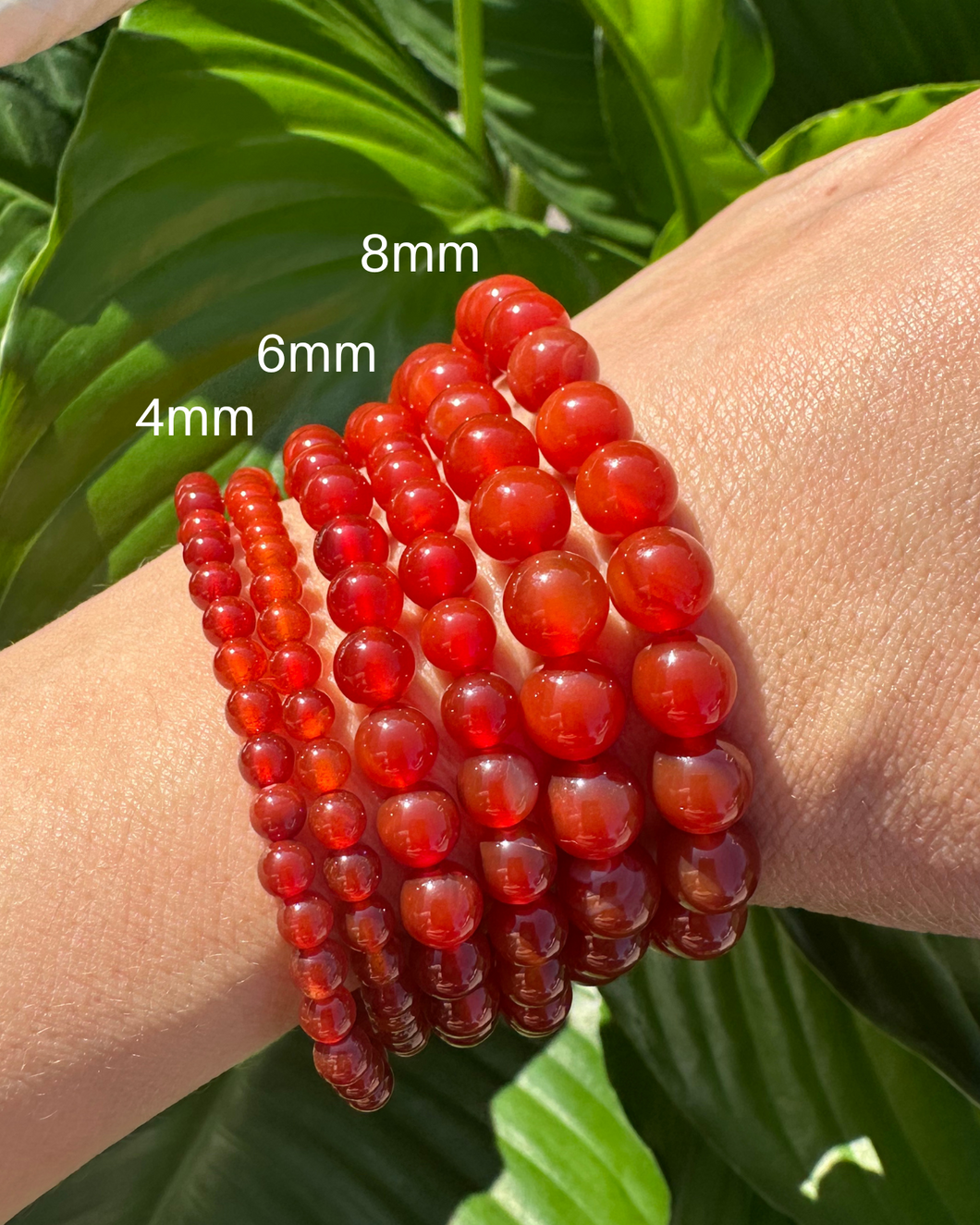 Carnelian Bracelet - 4mm, 6mm & 8mm