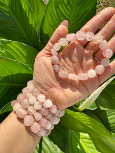 Rose Quartz Tumbled Bracelet