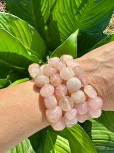 Rose Quartz Tumbled Bracelet