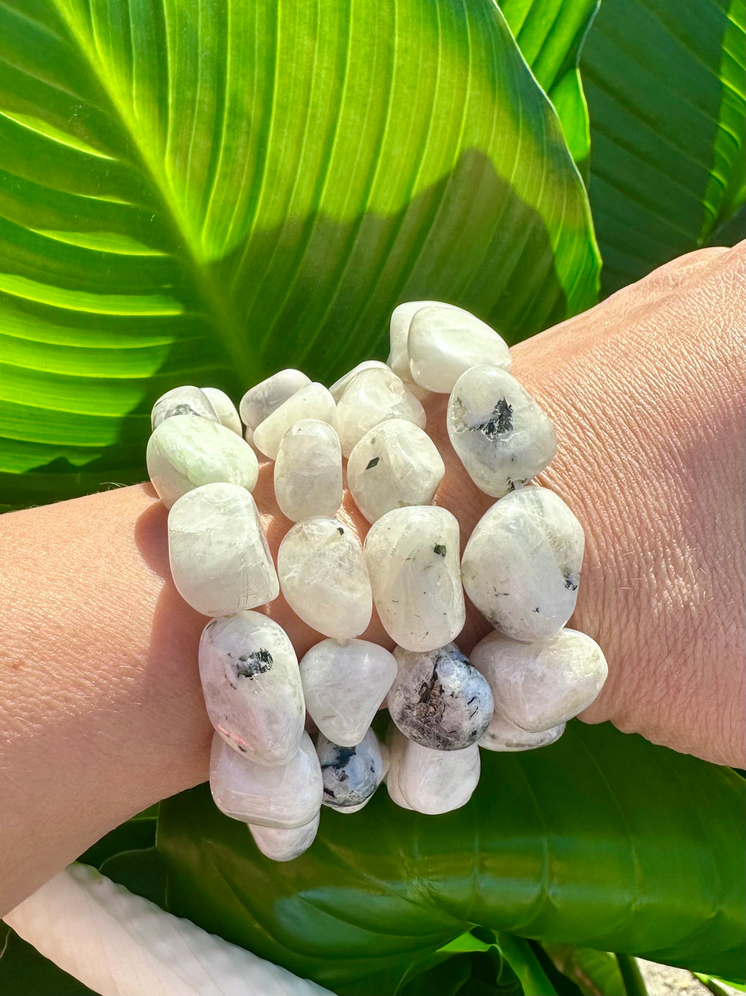 Rainbow Moonstone Tumbled Bracelet