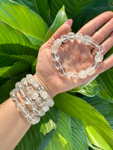 Clear Quartz Tumbled Bracelet