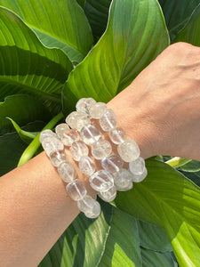 Clear Quartz Tumbled Bracelet