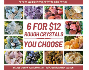 6 for 12 Rough Crystals, Custom Crystal Collection, Raw Gemstone Gift Set, Beginner Crystal Kit, Wholesale Crystals, Natural Rough Stones