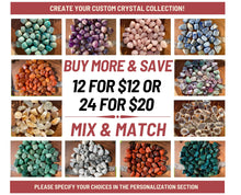 Load image into Gallery viewer, 12 for 12 Tumbled Stones, Make your own Custom Crystal Collection, Polished Gemstone Gift Set, Beginner Crystal Kit, Bulk Crystals