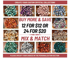 12 for 12 Tumbled Stones, Make your own Custom Crystal Collection, Polished Gemstone Gift Set, Beginner Crystal Kit, Bulk Crystals