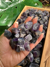 Load image into Gallery viewer, Wholesale Amethyst Crystals, Bulk Rough Crystal Lot by Ounces or Pound, Natural Deep Purple Amethyst Gemstones. 4oz, 8oz, 1lb, 2lbs