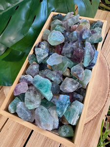 Wholesale Fluorite Crystals, Bulk Rough Crystal Lot by Ounces or Pound, Natural Purple Green Rainbow Fluorite Gemstones. 4oz, 8oz, 1lb, 2lbs