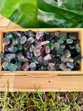 Load image into Gallery viewer, Wholesale Tumbled Fluorite by the Pound, Bulk Polished Rainbow Fluorite, Green &amp; Purple Fluorite