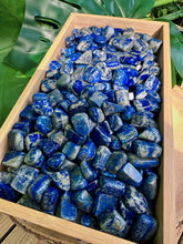 Load image into Gallery viewer, Wholesale Tumbled Lapis Lazuli Crystals by the Pound, Bulk Lot of Polished Lapis Lazuli.