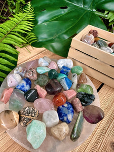 Assorted Tumbled Crystals, Wholesale Polished Crystal Lot, Bulk Natural Rocks & Stones, Mixed Tumbled Gemstones. Choose pounds lbs. or oz.