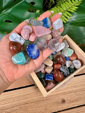 Assorted Tumbled Crystals, Wholesale Polished Crystal Lot, Bulk Natural Rocks & Stones, Mixed Tumbled Gemstones. Choose pounds lbs. or oz.