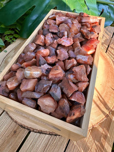 Wholesale Raw Rough Carnelian Crystals, Orange Agate Gemstones by the Ounces, Pound