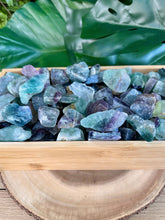 Load image into Gallery viewer, Wholesale Fluorite Crystals, Bulk Rough Crystal Lot by Ounces or Pound, Natural Purple Green Rainbow Fluorite Gemstones. 4oz, 8oz, 1lb, 2lbs