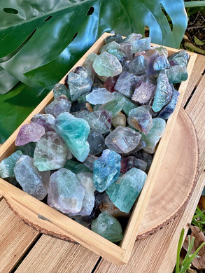 Wholesale Fluorite Crystals, Bulk Rough Crystal Lot by Ounces or Pound, Natural Purple Green Rainbow Fluorite Gemstones. 4oz, 8oz, 1lb, 2lbs