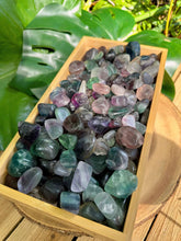 Load image into Gallery viewer, Wholesale Tumbled Fluorite by the Pound, Bulk Polished Rainbow Fluorite, Green &amp; Purple Fluorite