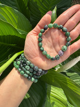 Load image into Gallery viewer, Ruby Zoisite Bracelet, Tumbled Stretch Bracelet, Natural Crystal Bead Bracelet, Polished Gemstone Bracelet, Premium Quality Stone, Wholesale