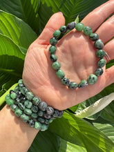 Load image into Gallery viewer, Ruby Zoisite Bracelet, Tumbled Stretch Bracelet, Natural Crystal Bead Bracelet, Polished Gemstone Bracelet, Premium Quality Stone, Wholesale