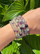 Load image into Gallery viewer, Fluorite Crystal Bracelet, 4mm, 6mm, 8mm Beaded Stretch Bracelets, Premium Natural Gemstone Jewelry, Premium Grade Stones, Bulk Wholesale