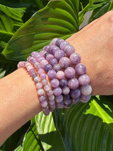 Lepidolite Bracelet, 4mm, 6mm, 8mm Bead Stretch Bracelet, Premium Natural Gemstone Jewelry, Premium Grade Purple Crystal Bracelet, Wholesale