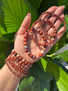 Red Jasper Crystal Bracelet, 4mm, 6mm, 8mm Bead, Jasper Stone Stretch Bracelet, Premium Natural Gemstone Jewelry, Premium Grade, Wholesale