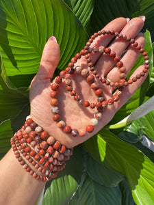 Red Jasper Crystal Bracelet, 4mm, 6mm, 8mm Bead, Jasper Stone Stretch Bracelet, Premium Natural Gemstone Jewelry, Premium Grade, Wholesale