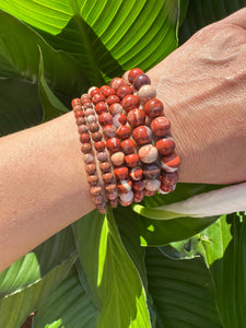 Red Jasper Crystal Bracelet, 4mm, 6mm, 8mm Bead, Jasper Stone Stretch Bracelet, Premium Natural Gemstone Jewelry, Premium Grade, Wholesale