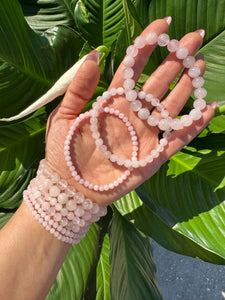 Rose Quartz Crystal Bracelet, 4mm, 6mm, 8mm Bead Stretch Bracelets, Premium Natural Gemstone Jewelry, Premium Grade Stone, Wholesale Bulk