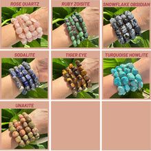 Load image into Gallery viewer, Tumbled Crystal Bracelets, Premium Grade Stretch Bracelet made with Various Authentic Stones, Natural Gemstone Beaded Bracelet