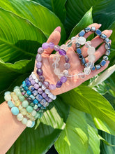 Load image into Gallery viewer, Tumbled Crystal Bracelets, Premium Grade Stretch Bracelet made with Various Authentic Stones, Natural Gemstone Beaded Bracelet