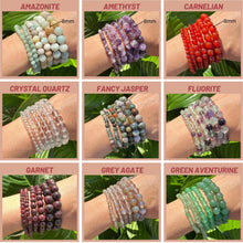 Load image into Gallery viewer, Premium Crystal Bracelets, 8mm Bead Stretch Bracelet - 24 Gemstone Varieties, 100% Natural Gemstone Crystal Beaded Bracelets