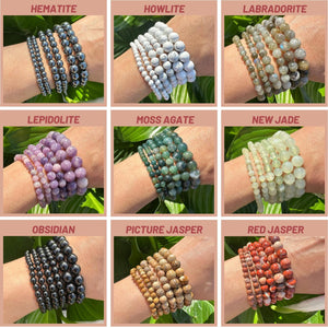 Premium Crystal Bracelets, 8mm Bead Stretch Bracelet - 24 Gemstone Varieties, 100% Natural Gemstone Crystal Beaded Bracelets