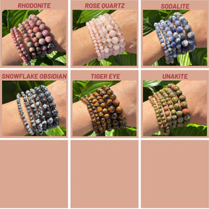 Premium Crystal Bracelets, 8mm Bead Stretch Bracelet - 24 Gemstone Varieties, 100% Natural Gemstone Crystal Beaded Bracelets