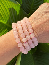 Load image into Gallery viewer, Rose Quartz Bracelet, Matte Pink Crystal Stretch Bracelet, Natural Healing 8mm Gemstone Beaded Bracelet, Bracelets for Women, Gift for Her